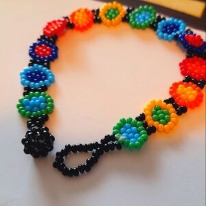 Multicolor Beaded Flower Bracelet